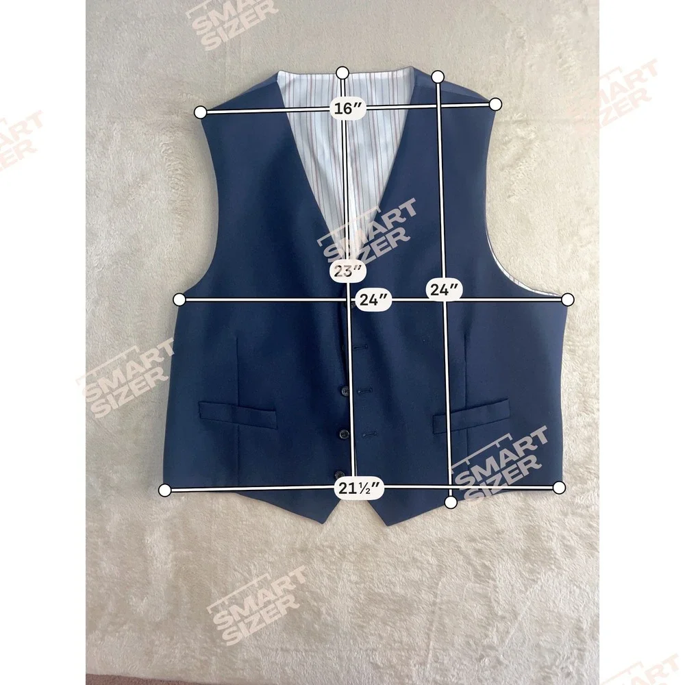 Ralph‎ Lauren Men's 3 Piece Suit 46R 40x28 Navy Blue 100% Wool Formal Wedding